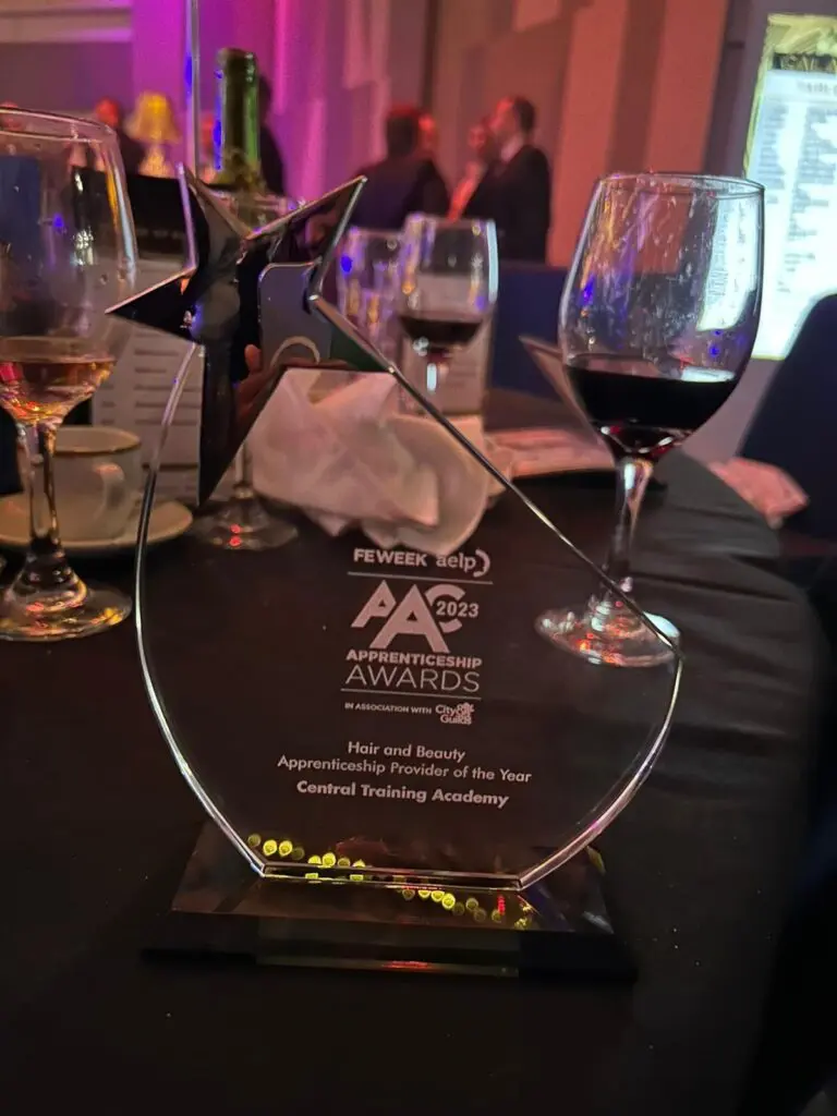 Central Training Academy Wins Best Hair and Beauty Apprenticeship Provider Award at 2023 AAC Apprenticeship Awards 4 AAC Awards Trophy - Hair and Beauty Apprenticeship Provider of the Year