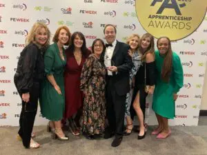 Resources 103 Image from when Central Training Academy won AAC2023 award for Hair and Beauty Apprenticeship Provider of the Year