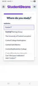6. Type in "Central Training Group"