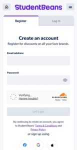 1. Select 'Register' and enter your email and password